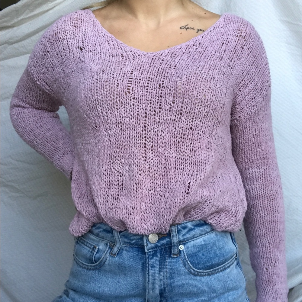 American Eagle AE Knit Sweater Purple Small